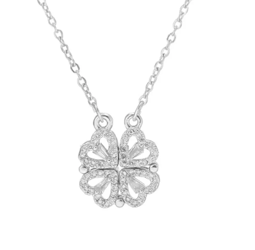 Salvanity K-POP Opening Flower Heart Necklace - Anti Tarnish Fashion Jewellery