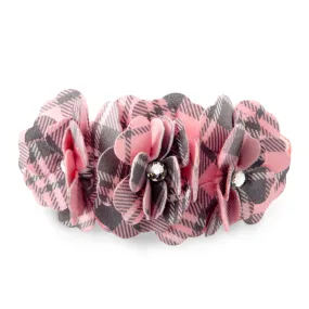 Scotty Puppy Pink Plaid Tinkie's Garden Flower Collar