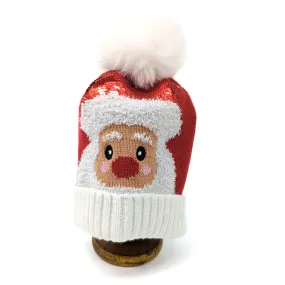 Sequin Santa Childrens Bobble Hat