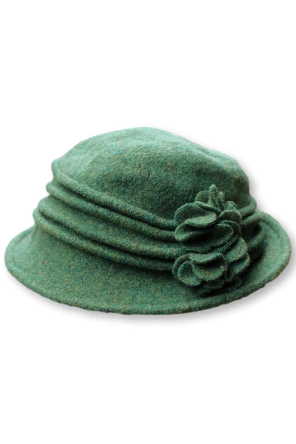 Side Floral Pleated Hat