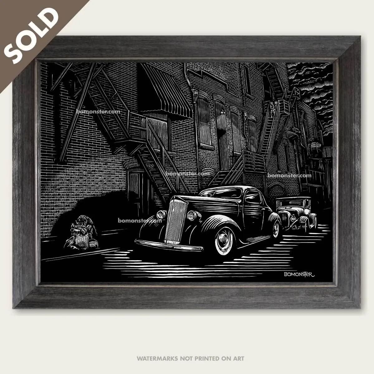 SOLD OUT Custom Car Art "Whiskey Row"