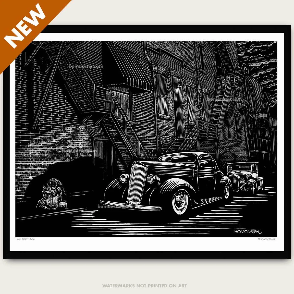 SOLD OUT Custom Car Art "Whiskey Row"