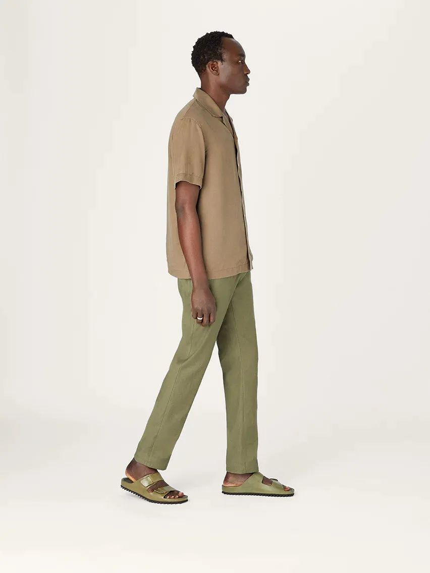 The 24 Trouser Linen || Olive | Linen