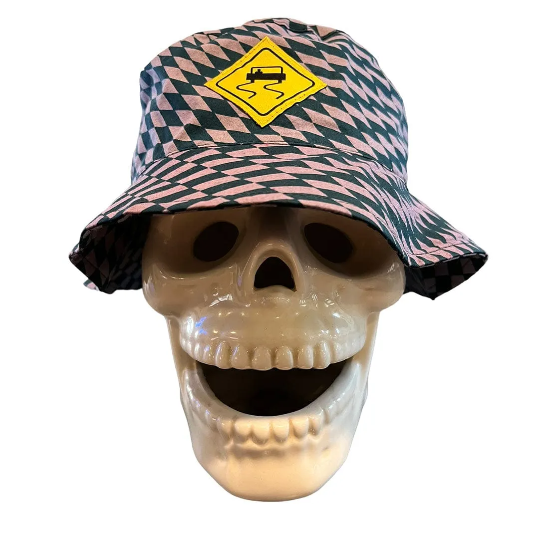 Trippy Check Reversible Bucket Hat