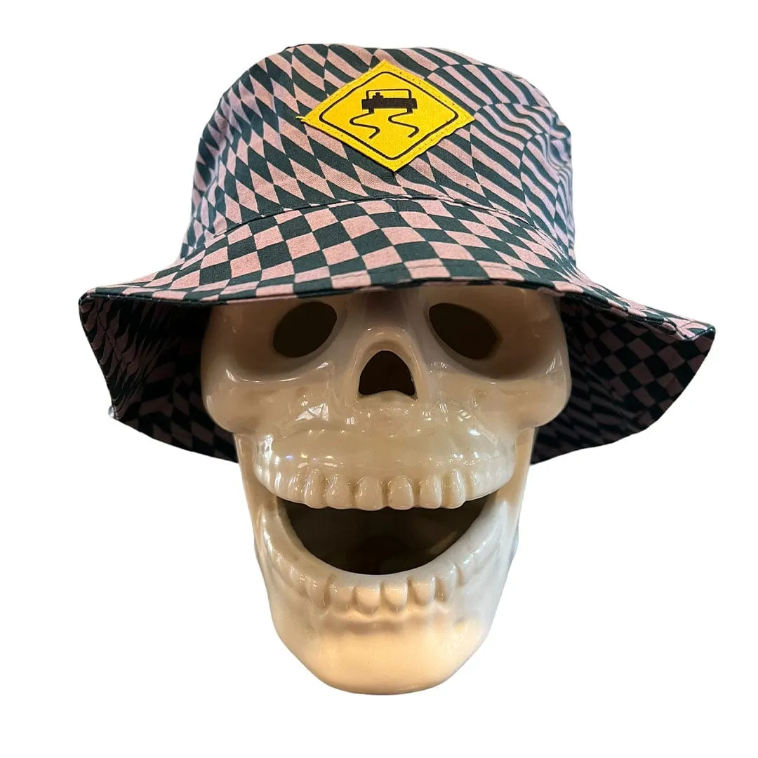 Trippy Check Reversible Bucket Hat