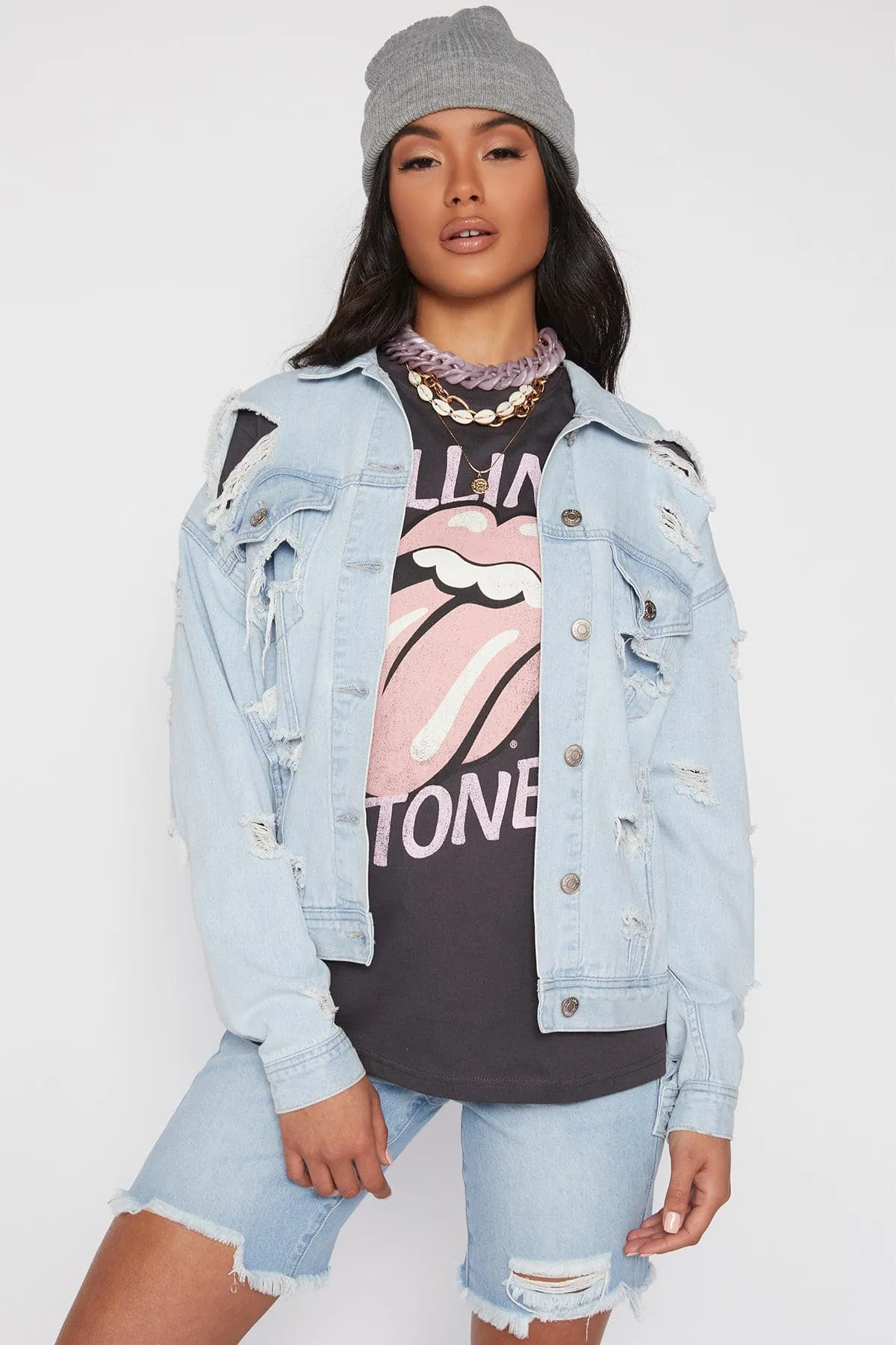 Women's Oversized Boyfriend Denim Jacket