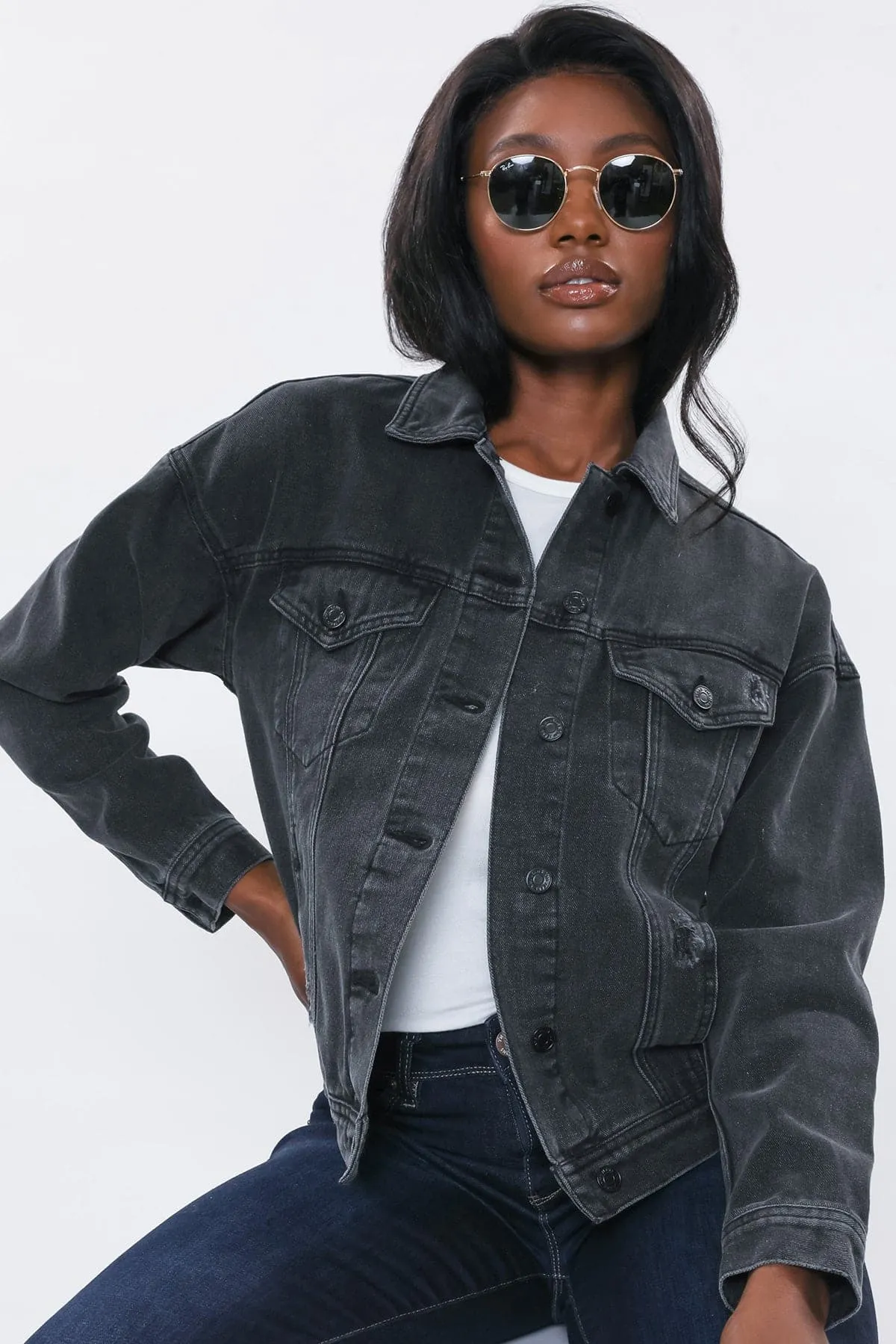 Women's Oversized Boyfriend Denim Jacket