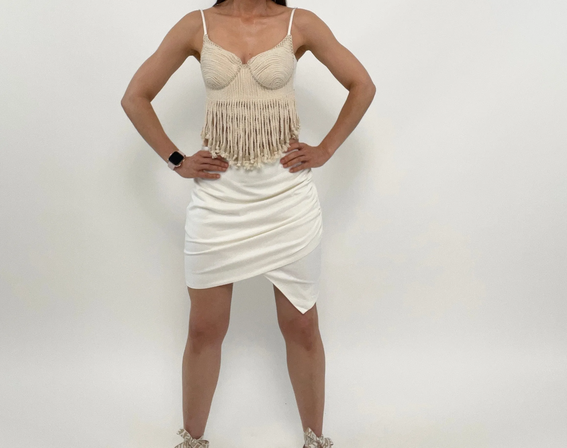 Zayra White Linen Skirt